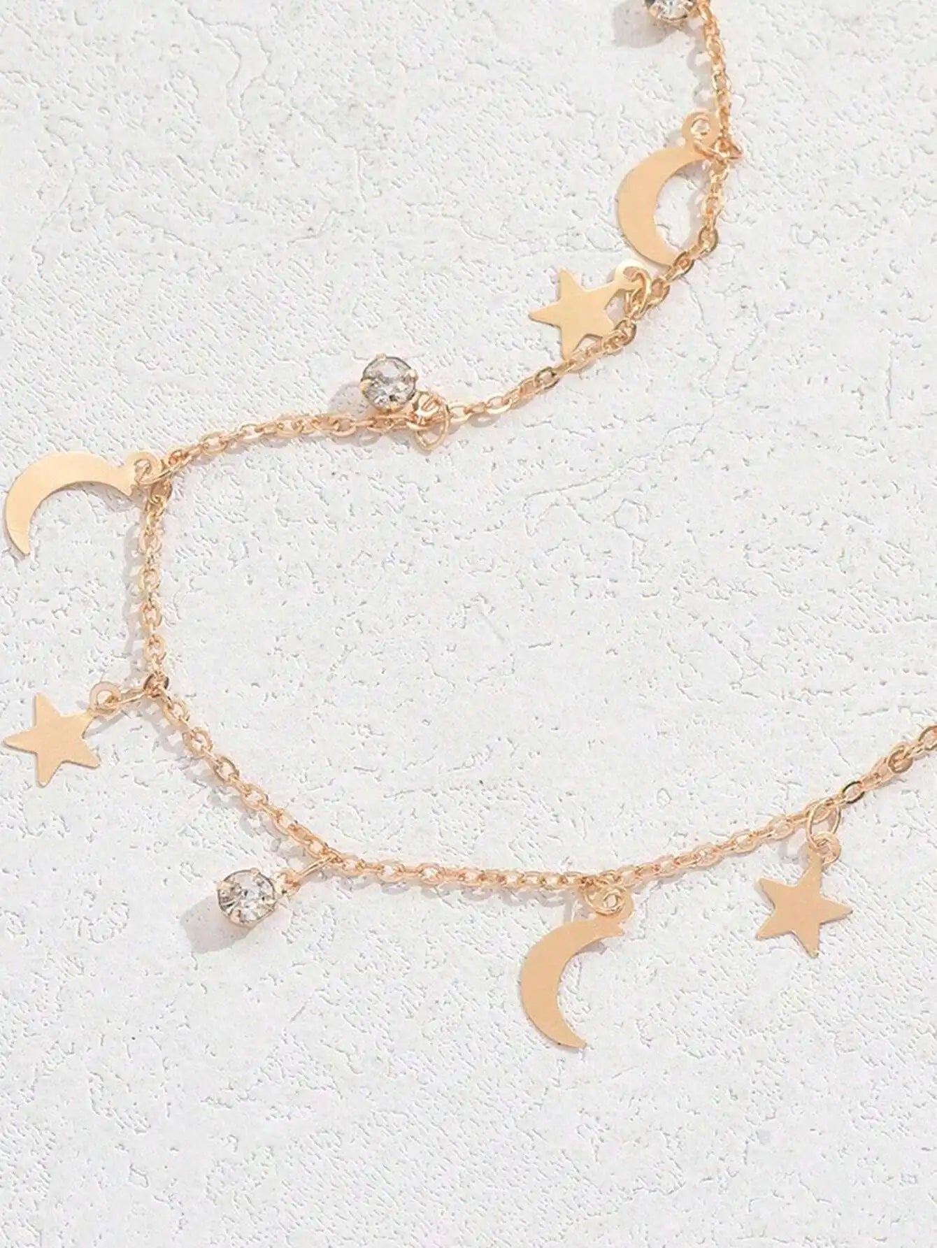 Silver-Tone Double-Layer Anklet With Filigree Heart Charms, Adjustable Chain For Casual Or Beach Outfits